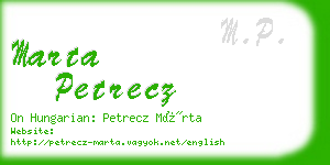 marta petrecz business card
